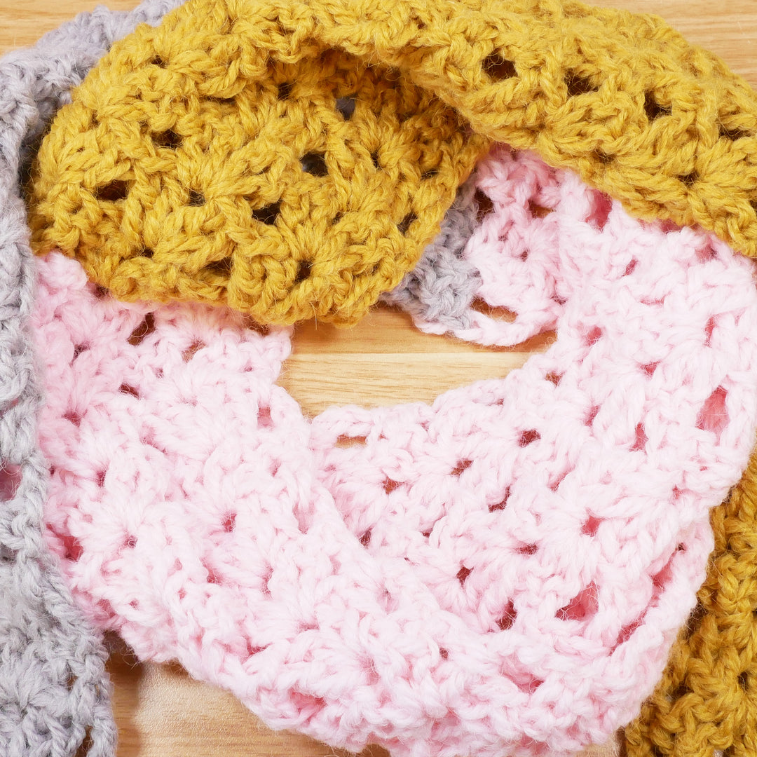 Iris-Muster Schal – Basis 16 Maschen – Häkelanleitung (digital)